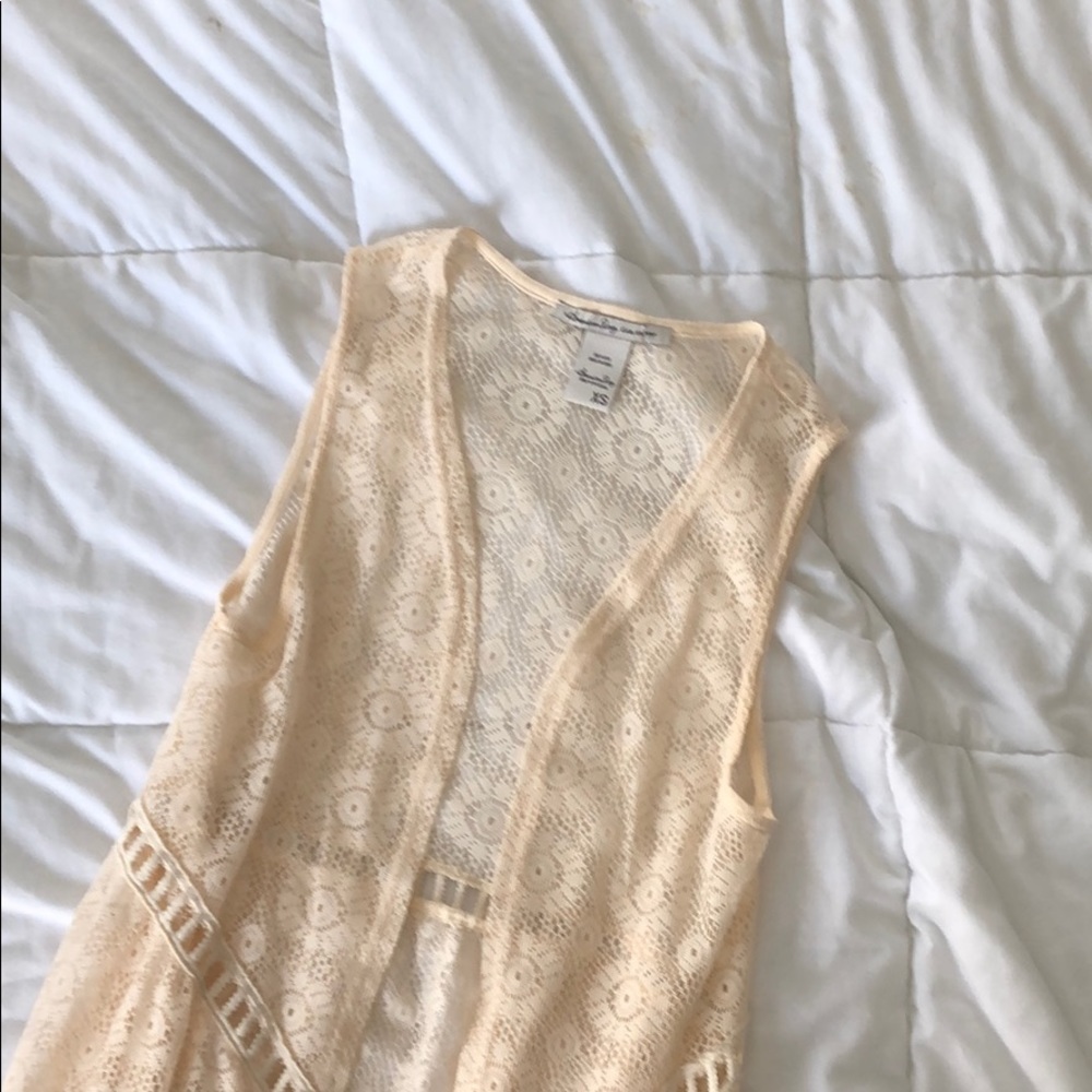 American rag cream boho festival lace cardigan